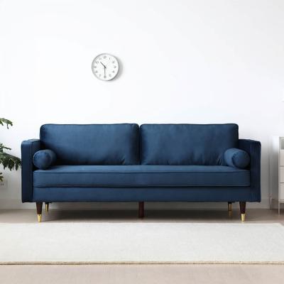 CONCEPT USINE  Nalha - Canap&eacute; 3 places bleu en velours