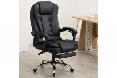 CONCEPT USINE Chaise de gaming massante avec repose pieds noir elite