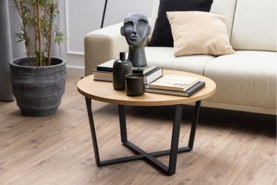 Table basse industrielle en bois HARLEM 77 x 77 x 44 cm