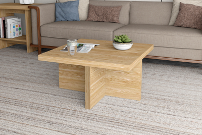 Table basse en bois style scandinave MUNICH 70 x 70 x 35 cm