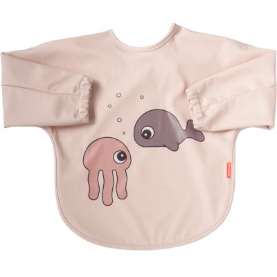 DONE BY DEER  Sleeved Bib Sea Friends Rose 6-18 Months
