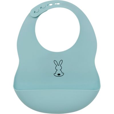 NATTOU  Bavoir enfant silicone bleu clair