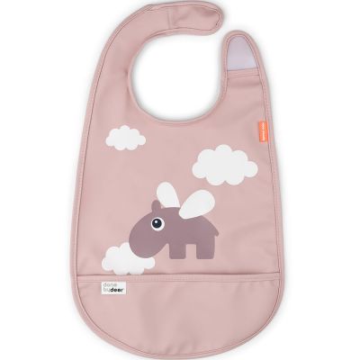DONE BY DEER  Bib W/velcro Happy Clouds Rose