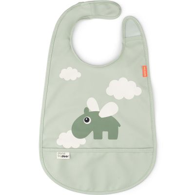 DONE BY DEER  Bib W/velcro Happy Clouds Vert