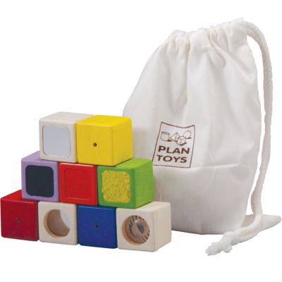 PLAN TOYS  Jeu en bois Blocs Sensoriels