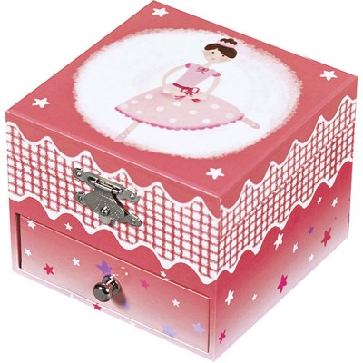 TROUSSELIER  - Boite &agrave; bijoux musicale cube Ballerine rose