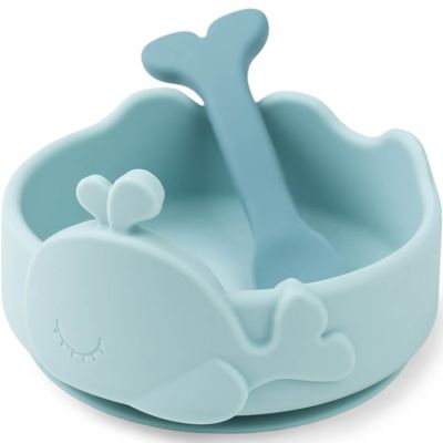 DONE BY DEER  Silicone Stick&stay Bowl & Baby Spoon Wally Clair