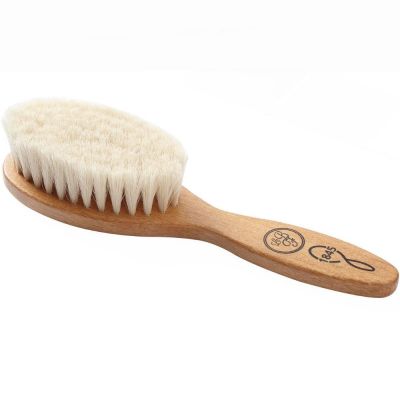 LE BIBERON FRANCAIS Brosse &agrave; cheveux b&eacute;b&eacute; en h&ecirc;tre rouge et soie de ch&egrave;vre