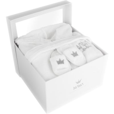  Coffret cadeau naissance peignoir et pantoufles (2 pi&egrave;ces)