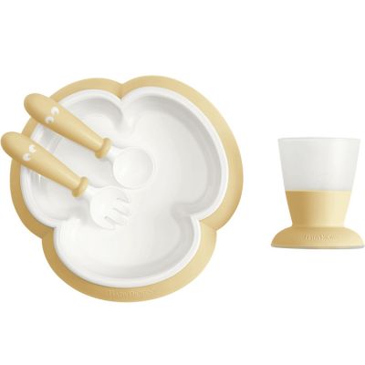 BABYBJORN BabyBj&ouml;rn Ensemble Repas B&eacute;b&eacute;, lot de 4, Jaune pastel