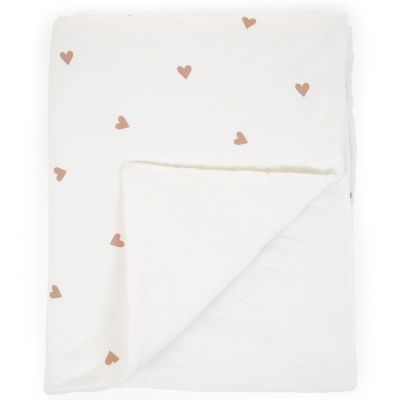 CHILDHOME Couverture B&eacute;b&eacute; Coeurs Dor&eacute;s 80 X 100 Cm - 