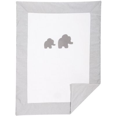  Nattou Couverture Douce, R&eacute;versible, 100 x 135 cm, Tembo, Blanc/Gris