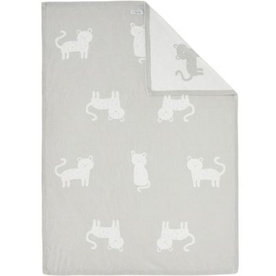 NOUKIE S Couverture 75x100cm En Tricot Gris - Noukie's