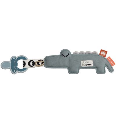 DONE BY DEER  Croco Pacifier Holder Bleu 0 Months