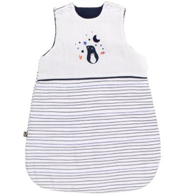 SAUTHON Gigoteuse b&eacute;b&eacute; hiver naissance en double gaze de coton marini&egrave;re