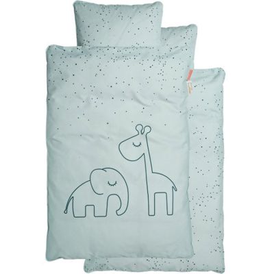 DONE BY DEER Housse de couette (100 x 140 cm) et taie (40 x 60 cm) Dreamy Dots bleu