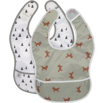 LASSIG L&auml;ssig Bavoir b&eacute;b&eacute; scratch r&eacute;ceptacle Little Forest renard lot de 2