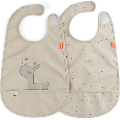 DONE BY DEER  - Bavoir avec velcro Lalee, sable (set de 2)
