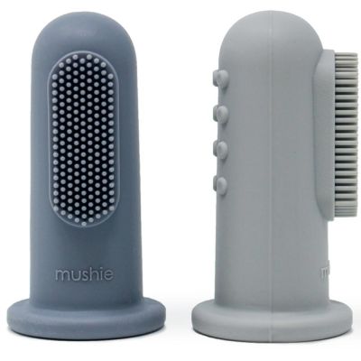 MUSHIE Lot de 2 brosses &agrave; dent &agrave; doigt Tradewinds/Stone