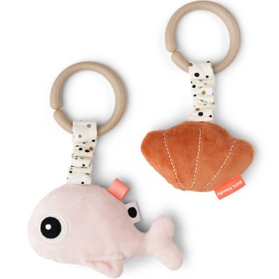 DONE BY DEER  Hanging Activity Toy 2 Pieces Wally Orange