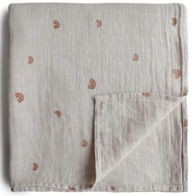 MUSHIE Maxi lange en coton bio Rainbows (120 x 120 cm)