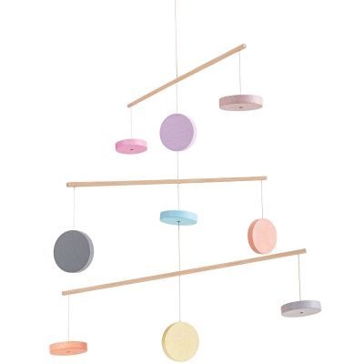 PLAN TOYS Mobile B&eacute;b&eacute; en Bois - Pastel