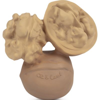OLI&CAROL Oli & Carol - Jouet de dentition pour b&eacute;b&eacute; en caoutchouc naturel, Nutty the Walnut, 8 cm