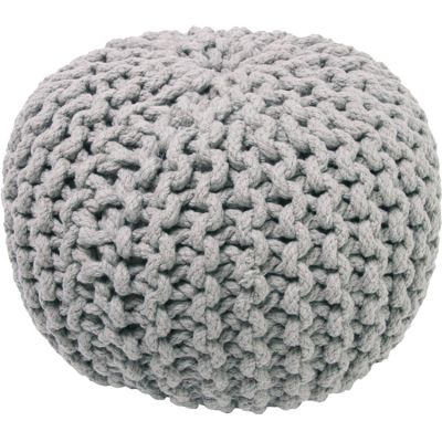 Pouf enfant tricot&eacute; Lili gris (30 x 20 cm)