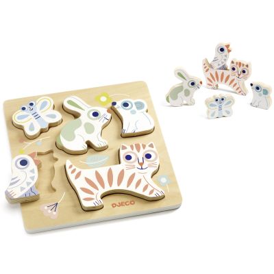  Puzzle &agrave; encastrement BabyAnimali (5 pi&egrave;ces)