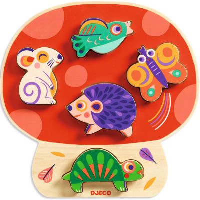  Puzzle &agrave; encastrer en bois Anianco (5 pi&egrave;ces)