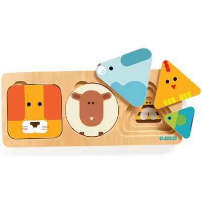 DJECO Puzzle superposable AnimaBasic (3 pi&egrave;ces)