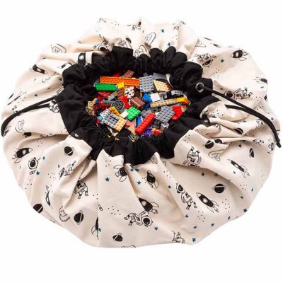 PLAY&GO Sac &agrave; jouets 2 en 1 r&eacute;versible phosphorescent Printed Colors Espace