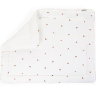CHILDHOME Tapis de parc Jersey coeurs dor&eacute;s (75 x 95 cm) 