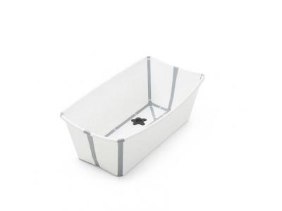 STOKKE Baignoire pliante &reg; Flexi Bath avec bouchon sensible &agrave; la chaleur. Couleur: Blanc