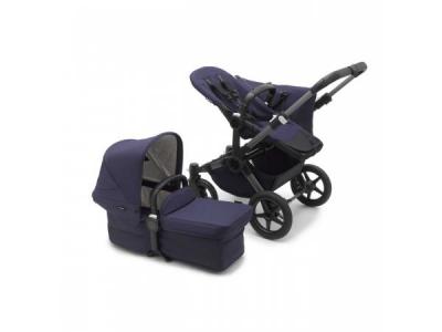 BUGABOO Poussette  donkey 5 classic compl&egrave;te mono graphite - bleu marine fonc&eacute;