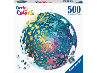 RAVENSBURGER Puzzle rond 500 pi&egrave;ces  Oc&eacute;an Circle of Colors 