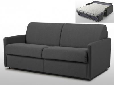 VENTE UNIQUE Canap&eacute; 3 places convertible express en tissu CALIFE - Gris
