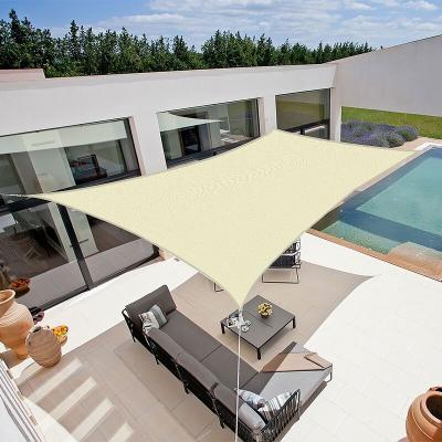 COTE STORE Voile d'ombrage 5 x 3 m rectangulaire 280g/m&sup2; - Haute densit&eacute; r&eacute;sistante au vent - Tissu micro-a&eacute;r&eacute; - &Eacute;cru 
