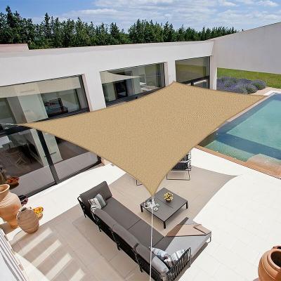 COTE STORE Voile d'ombrage 4 x 3 m rectangulaire 280g/m&sup2; - Haute densit&eacute; r&eacute;sistante au vent - Tissu micro-a&eacute;r&eacute; - Beige
