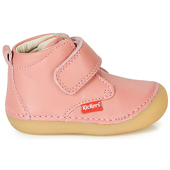 KICKERS Bottillons Cuir B&eacute;b&eacute; Fille Sabio &reg; 1ers Pas Rose Antique