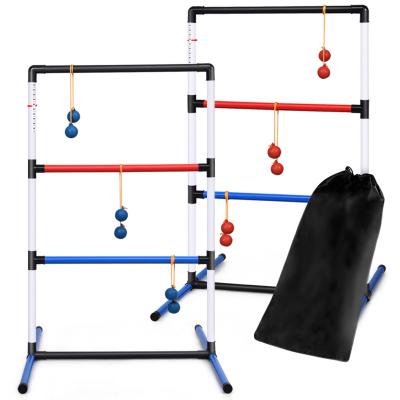  CostwayJeu de Balle d'Echelle en PVC Ensemble de Golf d'Echelle avec 12 Boules en PE Sac de Transport