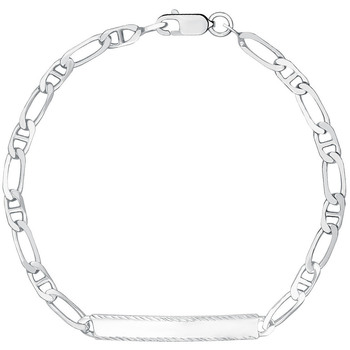 CLEOR Bracelet Gourmette  en Argent 925/1000 - Blanc