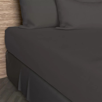 SOLEIL D OCRE Drap housse 160x200 cm en coton 57 Fils SOLEIL D'OCRE anthracite