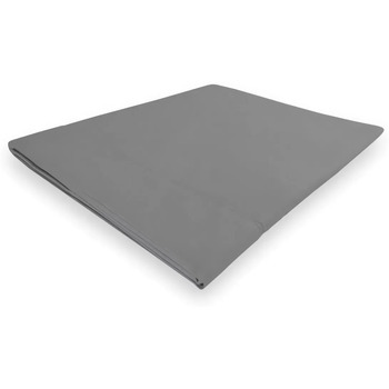SOLEIL D OCRE Drap plat en coton 260x300 cm PERCALE gris, par Soleil d'ocre