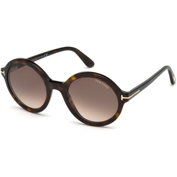 TOM FORD  Femme FT0602 NICOLETTE-02 52K Lunettes de soleil Ac&eacute;tate Havane Marron Ronde Normale Ombr&eacute;