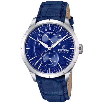 FESTINA Montre Homme  Elegance F16573/7 Bracelet Croco En Cuir Bleu