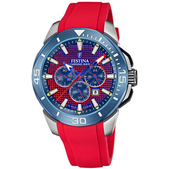 FESTINA Montre  Chrono Bike F20642/2 Rouge, Bracelet Caoutchouc, Homme