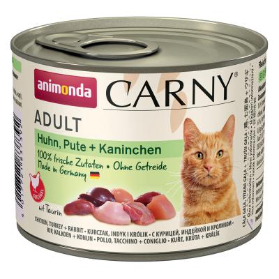 ANIMONDA CARNY Animonda Cat Carny Adult Poulet & dinde & Lapin 6 x 200 g