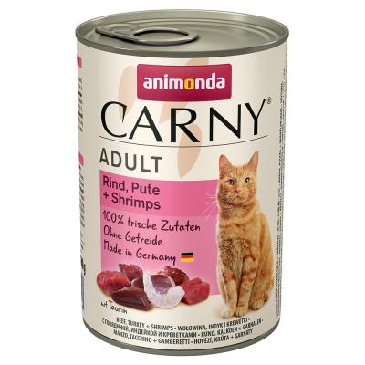 ANIMONDA CARNY  Adult 6 x 400 g - boeuf, dinde, crevettes