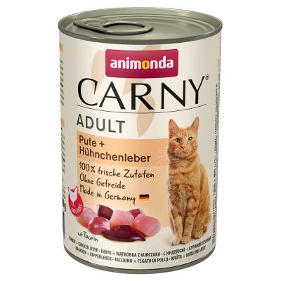 ANIMONDA CARNY  Adult 6 x 400 g - dinde, foie de poulet